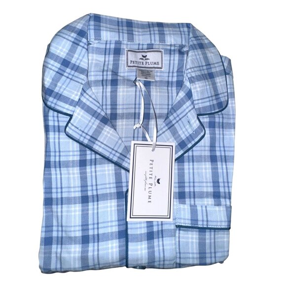 Petite Plume Boys Blue Plaid Pajama Set Size 10 - Cotton & Modacrylic - Picture 10 of 13